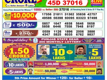 Dhankesari Result Today 1 PM Lottery Sambad 04/01/26