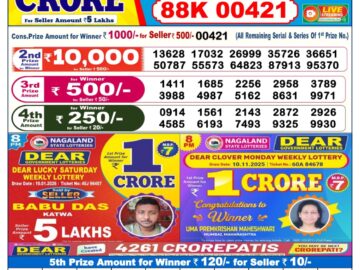 Dhankesari Result Today 6 PM Lottery Sambad 11/01/26