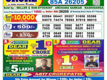 Dhankesari Today Result 1 PM Lottery Sambad 23/07/26