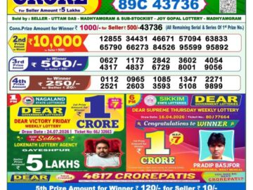 Dhankesari Today Result 1 PM Lottery Sambad 25/07/26