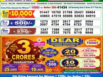Dhankesari Today Result 1 PM Lottery Sambad 19/09/26